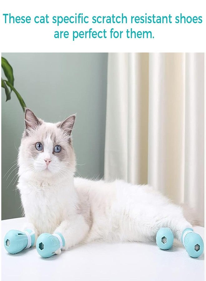 LINYUEARUI 4pcs cat Specific cat Boot Paws Cover Protection paw Shoe paw Wound Boots Silicone Scratch resistants Cats Gloves Shower, Silicone Cats paw Cover, Scratch Resistant, bite resistants - Image 4